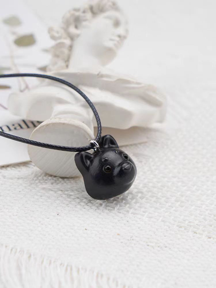 ハンドメイド 木のネックレス ペンダント 紫檀 犬 手作り 木アート 誕生日 周年 記念日 男性女性 ギフト