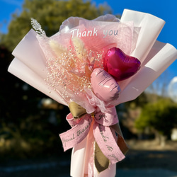 バルーンブーケ フェザーピンクミニブーケ 卒業式 発表会 誕生日 結婚