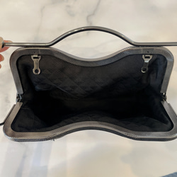 1点限定♡4種類パッチワーク大迫力のシック高級西陣帯地で極上ブラック緑ゴールド系上品パーティーバッグフォーマルバッグ　 13枚目の画像