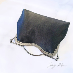 1点限定♡4種類パッチワーク大迫力のシック高級西陣帯地で極上ブラック緑ゴールド系上品パーティーバッグフォーマルバッグ　 9枚目の画像