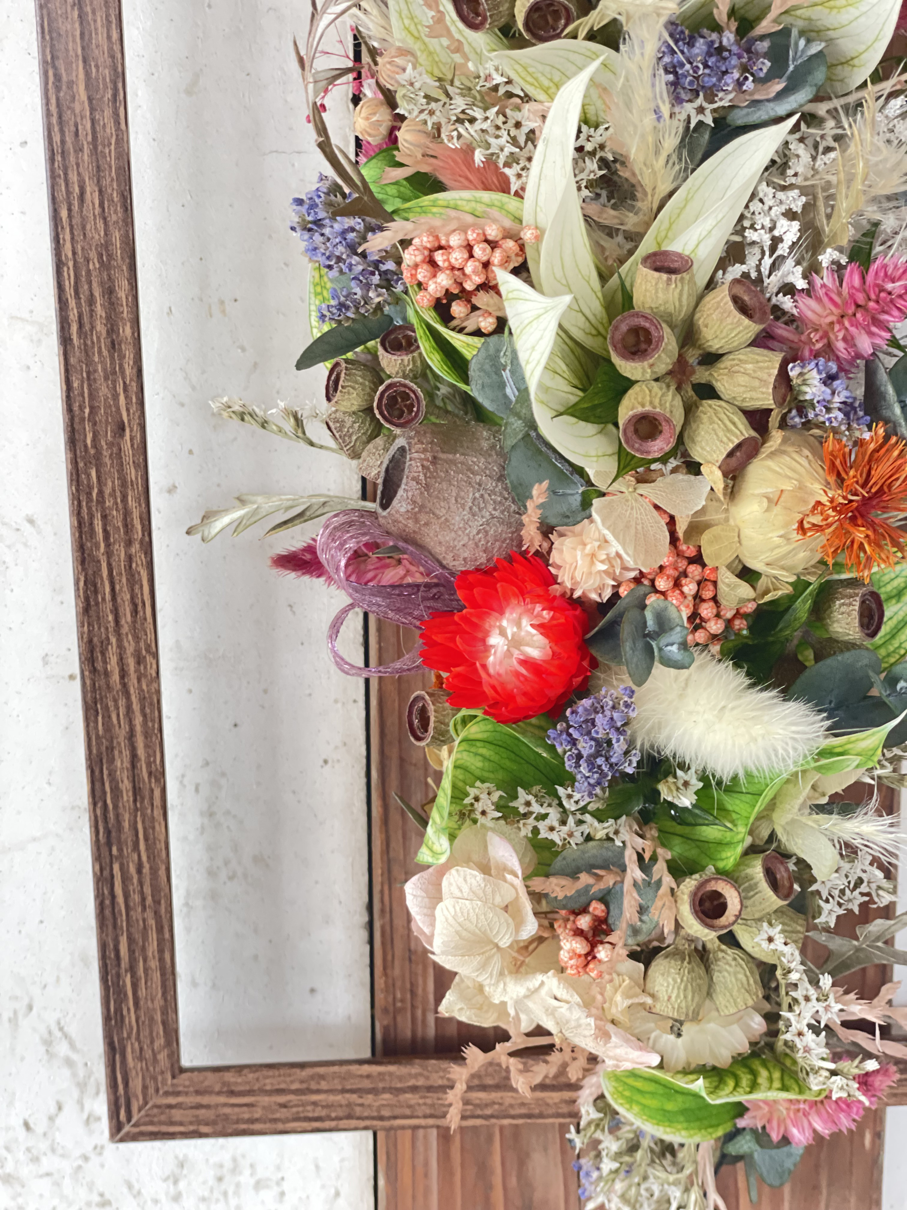 ガーランド ドライフラワー インテリア 木枠付き おしゃれ ドライ