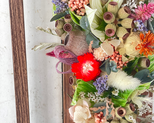 ガーランド ドライフラワー インテリア 木枠付き おしゃれ ドライ