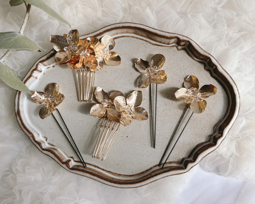 flower comb + pin set コーム lento 通販 17840877｜Creema(クリーマ