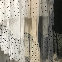 SALE✿︎異素材 Tシャツ ドットチュール ティアードワンピース ロング 丈 マキシ 春夏 インポート　ママ　フリー 8枚目の画像