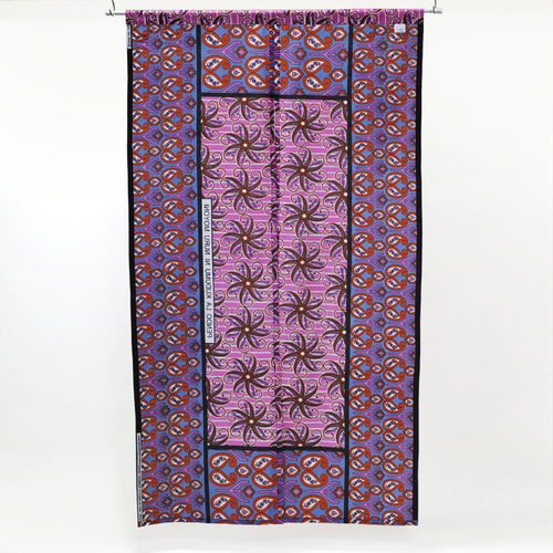 カンガの暖簾（のれん）フラワー 模様替え おしゃれ ドア キッチン 綿