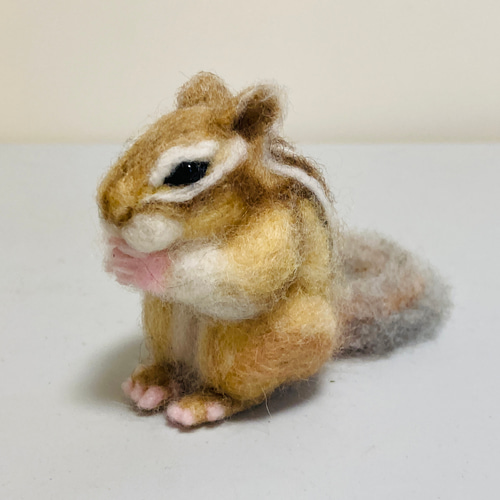 羊毛フェルト エゾシマリス 羊毛フェルト kanken 通販 17841006