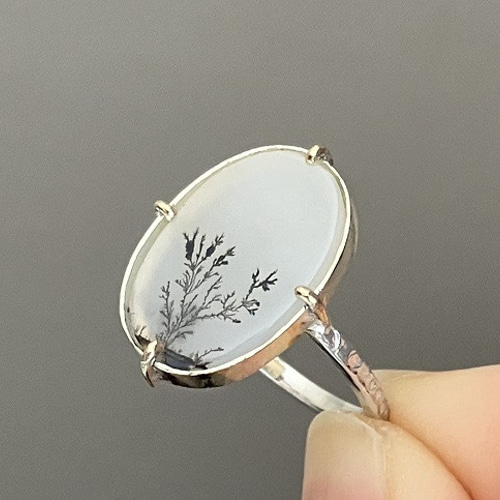 送料無料】デンドリティックアゲート・リング（silver925/k10