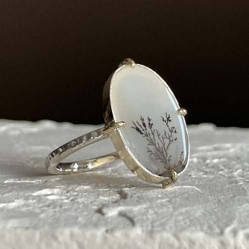 デンドリティック アゲート シルバー 12号  指輪 リング インクルージョン デンドリティック アゲート シルバー 12号 指輪 リング