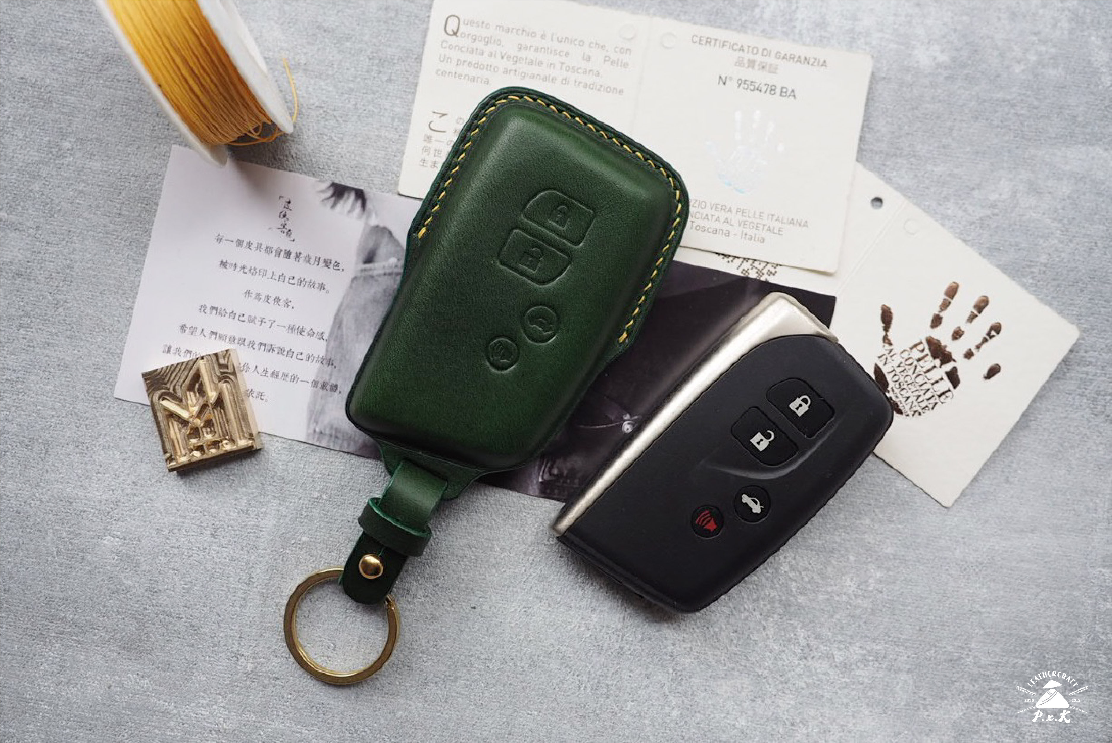 Lexusレクサススマートキーケース 本革の手縫い 名入れ可 カラーが選べる 13,000円