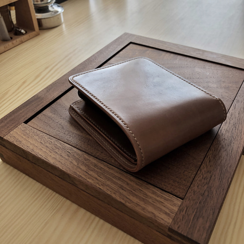 完成品Horweenシェルコードバン二つ折り財布 総手縫 フルコード