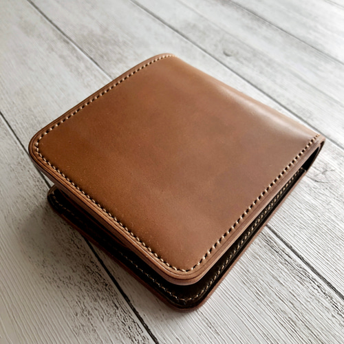 完成品Horweenシェルコードバン二つ折り財布 総手縫 フルコード 完成品Horweenシェルコードバン二つ折り財布 総手縫 フルコード