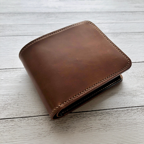 完成品Horweenシェルコードバン二つ折り財布 総手縫 フルコード 完成品Horweenシェルコードバン二つ折り財布 総手縫 フルコード