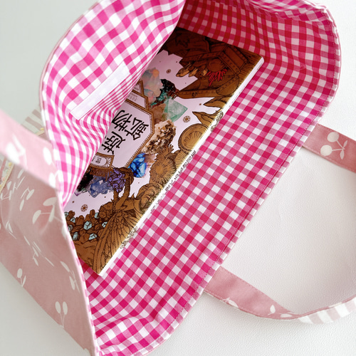 レッスンバッグ『チェリーボンボン』ネームタグつき｜さくらんぼ柄