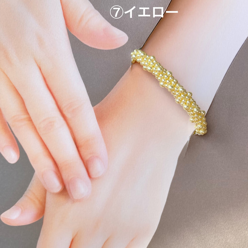 オリジナル チューブクロッシェのパールバングル ＊受注製作＊ バングル その他