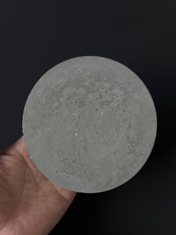 PM-1■12.9cm モルタル サークルプレート■ ディスプレイ 器 皿 インテリア 什器 オブジェ コンクリート 4枚目の画像