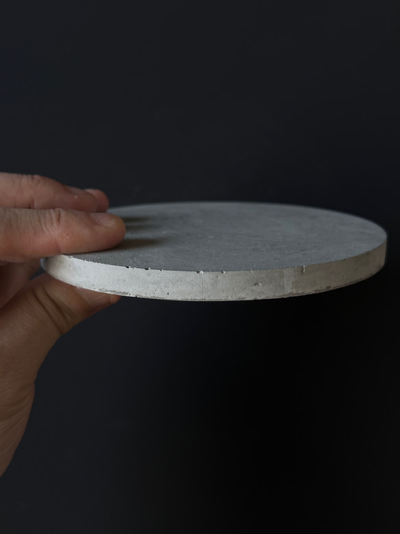 PM-1■12.9cm モルタル サークルプレート■ ディスプレイ 器 皿 インテリア 什器 オブジェ コンクリート 6枚目の画像