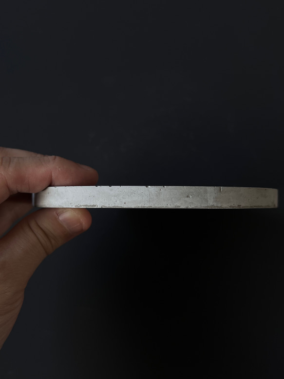 PM-1■12.9cm モルタル サークルプレート■ ディスプレイ 器 皿 インテリア 什器 オブジェ コンクリート 5枚目の画像
