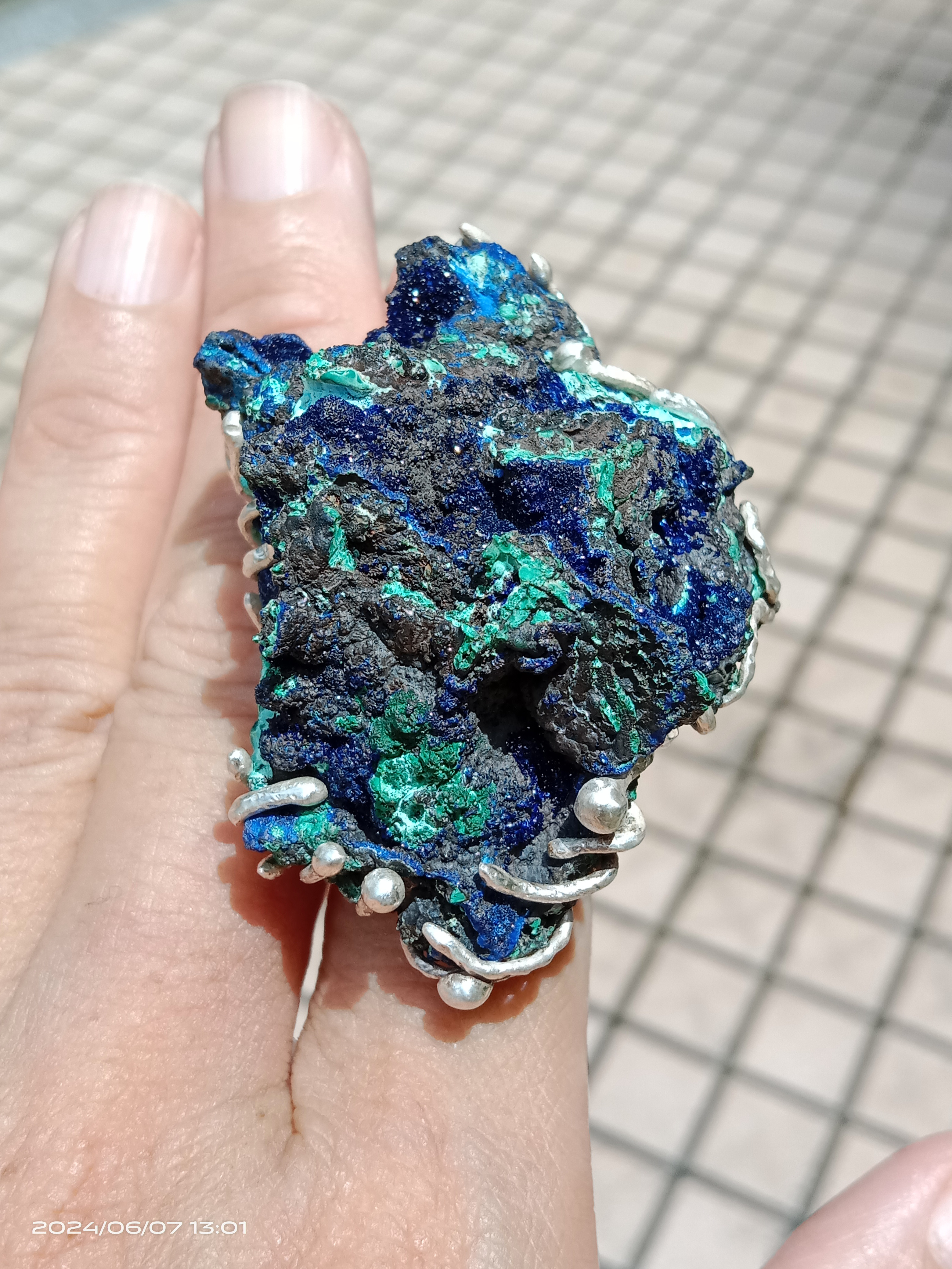 アズライト鉱物シルバーリング～「ブルー」～ アズライト鉱物シルバーリング