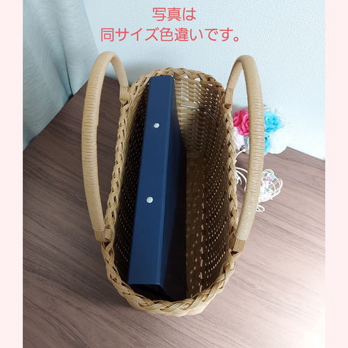 かごバッグ mami 受注製作 】クラフトバンドのかごバッグ （ 大 ） かごバッグ -mami