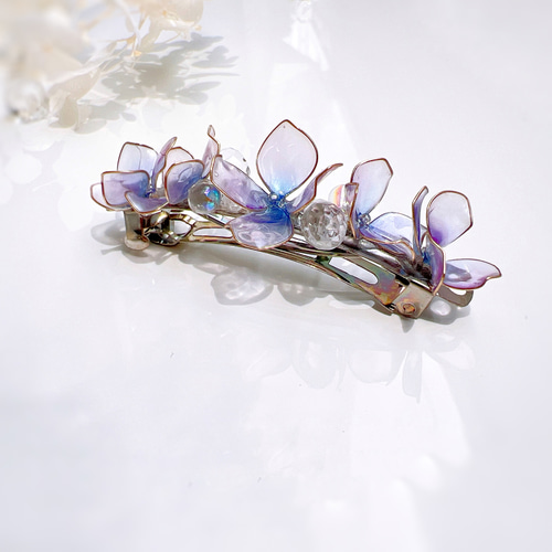 紫陽花 バレッタ h4001 バレッタ Cuore 通販 17842340｜Creema(クリーマ)