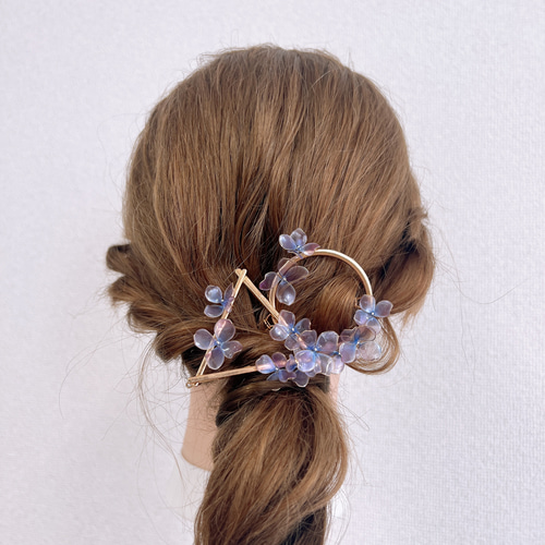 紫陽花 -三分咲- フープピン ヘアクリップ ヘアピン パレッタ 髪飾り