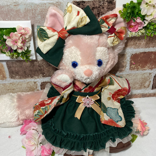 リーナベルSサイズ☆クリーム花柄 和着物ドレス6点コスチューム