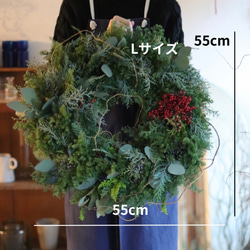 大きなクリスマスリース　55cm フレッシュグリーン　Xmas Christmas 2枚目の画像