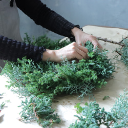 大きなクリスマスリース　55cm フレッシュグリーン　Xmas Christmas 3枚目の画像