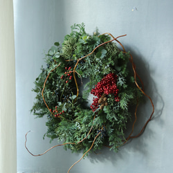 大きなクリスマスリース　55cm フレッシュグリーン　Xmas Christmas 10枚目の画像