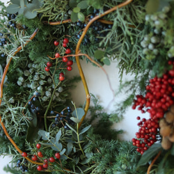 大きなクリスマスリース　55cm フレッシュグリーン　Xmas Christmas 6枚目の画像