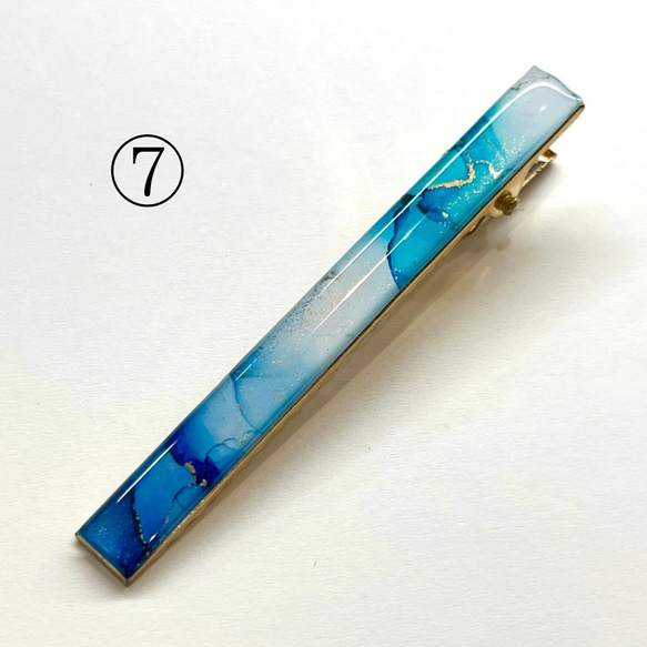【1点もの】アルコールインクアートのヘアクリップ　【縦76mm×8mm】 9枚目の画像