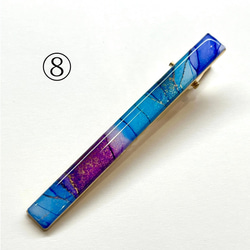 【1点もの】アルコールインクアートのヘアクリップ　【縦76mm×8mm】 10枚目の画像