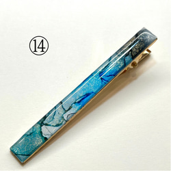 【1点もの】アルコールインクアートのヘアクリップ　【縦76mm×8mm】 16枚目の画像