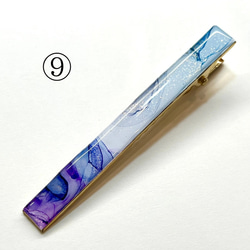 【1点もの】アルコールインクアートのヘアクリップ　【縦76mm×8mm】 11枚目の画像