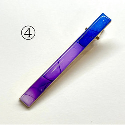 【1点もの】アルコールインクアートのヘアクリップ　【縦76mm×8mm】 6枚目の画像