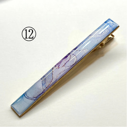 【1点もの】アルコールインクアートのヘアクリップ　【縦76mm×8mm】 14枚目の画像