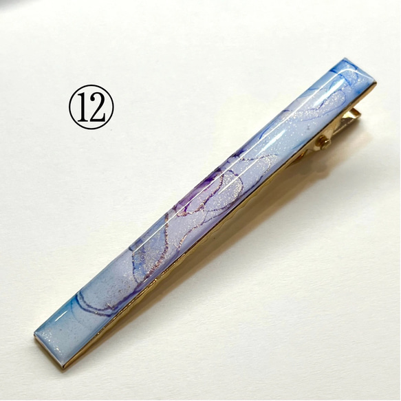 【1点もの】アルコールインクアートのヘアクリップ　【縦76mm×8mm】 14枚目の画像