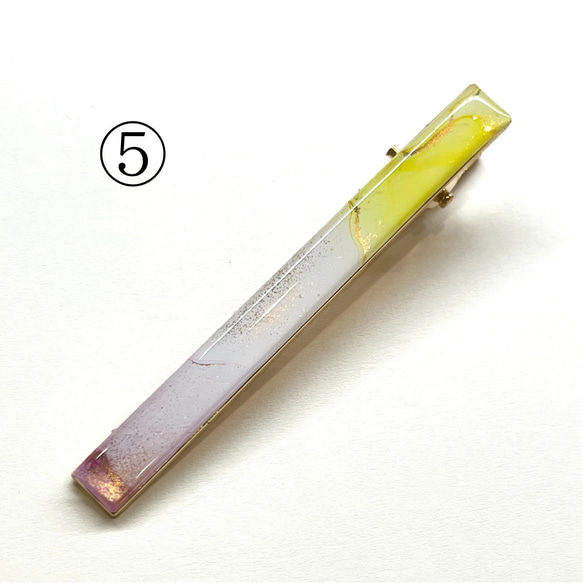 【1点もの】アルコールインクアートのヘアクリップ　【縦76mm×8mm】 7枚目の画像