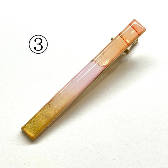 【1点もの】アルコールインクアートのヘアクリップ　【縦76mm×8mm】 5枚目の画像