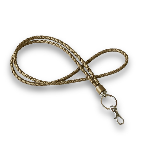 クラシック ネックストラップ ゴールド（メタリック） 本革 スマホ