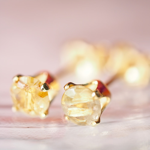 ルチルのピアスたん！かわいい！ ピアス レディース 18金 ルチルクォーツ 18k アクセサリー
