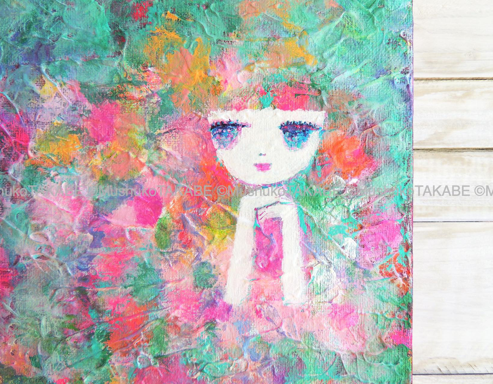 【ミカエル】絵画　油絵　原画　花　アート　インテリア　F4 売り切れ必至！ ミカエル様専用】絵画 F4 インテリア アート 花