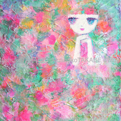 油絵　絵画　原画　再販　ゴールドラメ増し増しバージョン　①『星降る花畑』 油絵絵画原画再販ゴールドラメ『星降る花畑』