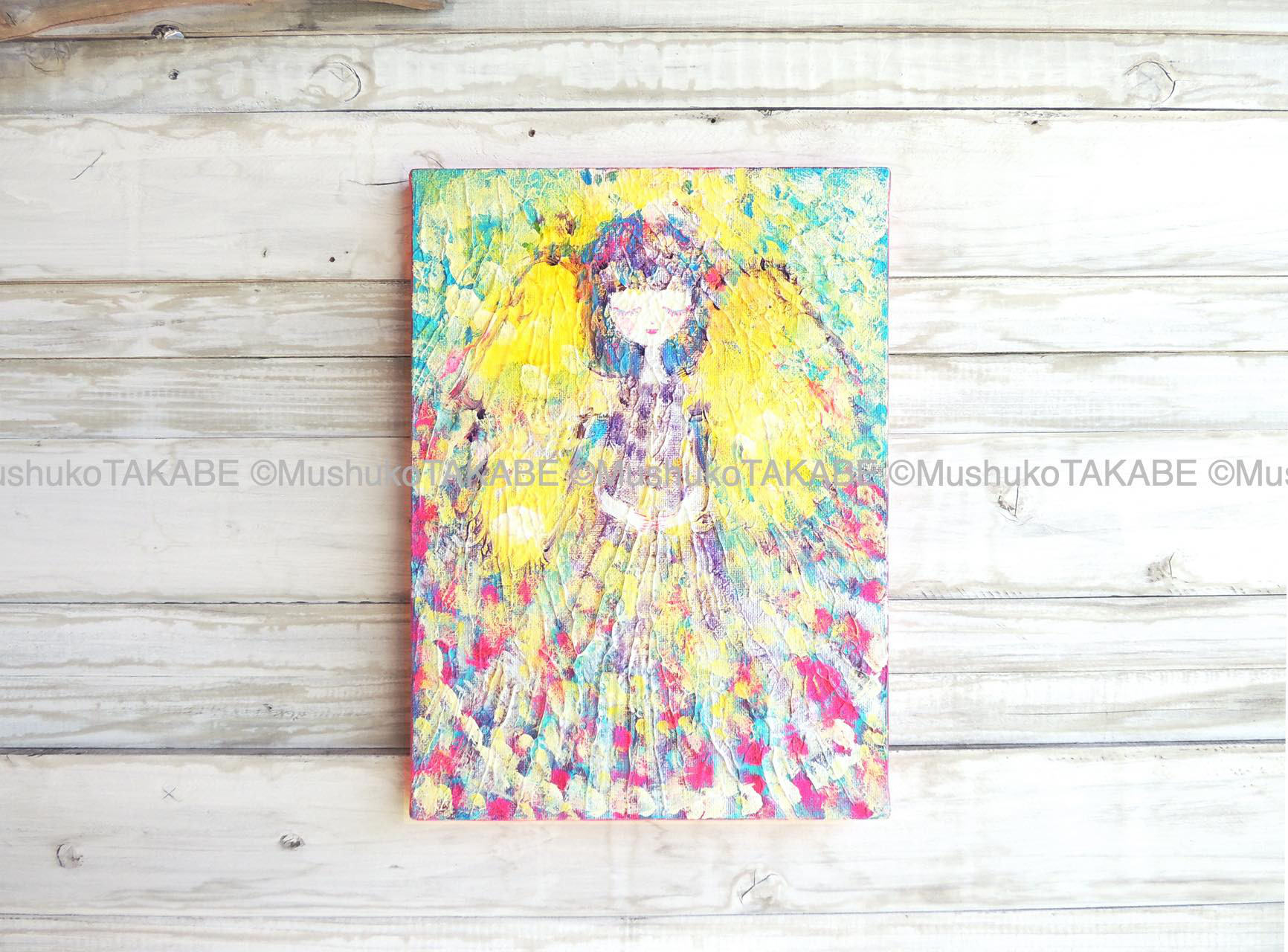 天使のささやき] #アート #絵 #原画 #肖像画 #女性 絵画 MUSHUKO