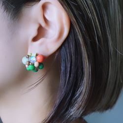 訂做◎綠色×橘色/Kino Nukumori 耳環 第9張的照片