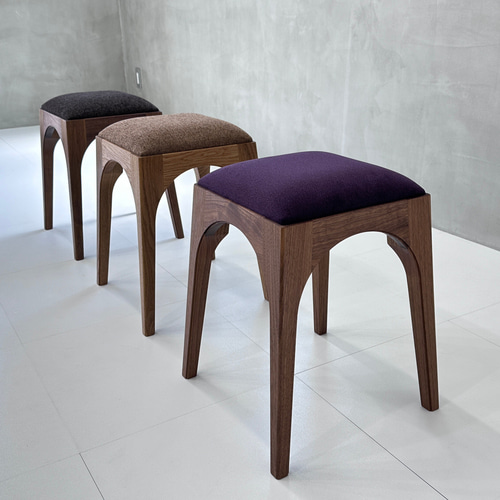 木製スツール 【Arch(アーチ)｜無垢ウォールナット材】カラー20色 天然