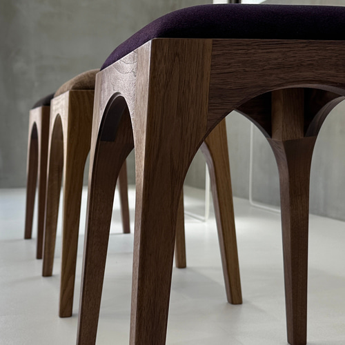 木製スツール 【Arch(アーチ)｜無垢ウォールナット材】カラー20色 天然