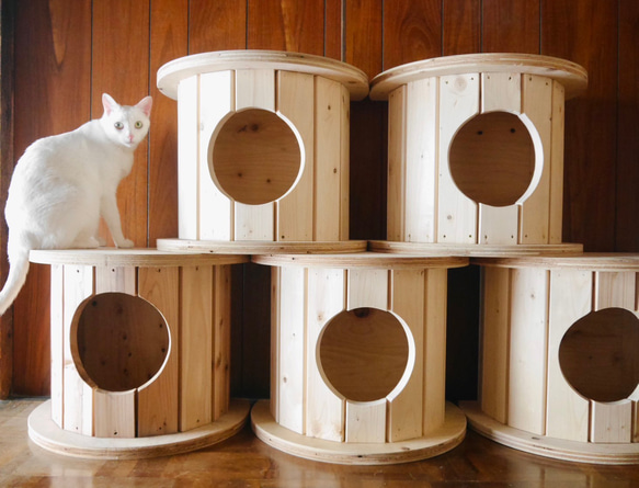 木の香り漂うキャットハウス＊キャットタワー 