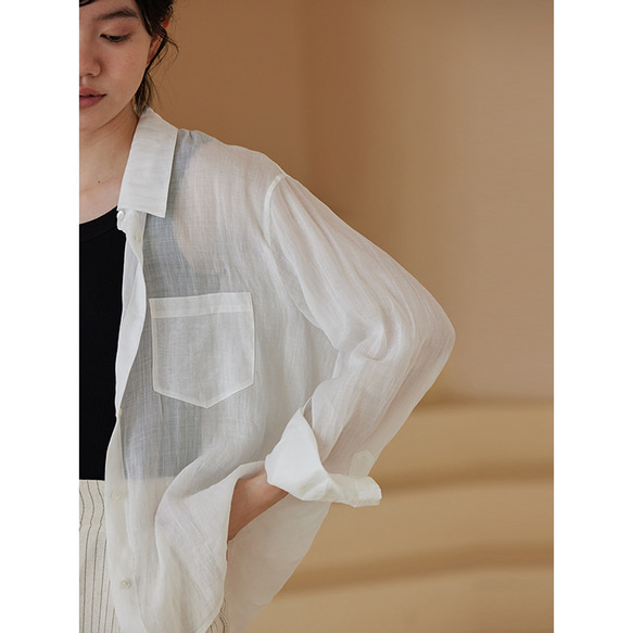 美品 ビアズリー リネンコットンルーズシャツ ホワイト 涼感 ナチュラル 白 麻 美品 ビアズリー リネンコットンルーズシャツ ホワイト 涼感