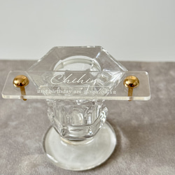 金具付き【ファーストアートタグ】ネームプレート 筆記体　クリア アクリル アートタグ　ファーストアート　透明 夏 5枚目の画像